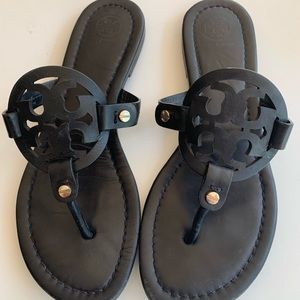 Beautiful Tory Burch black leather Miller sandals